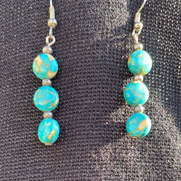 Native American Turquoise Necklace Earring Set - Picture 2 of 4